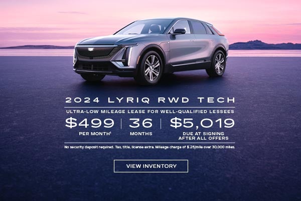 2024 LYRIQ RWD TECH. Ultra-low milege lease for well-qualified lessees. $499 per month for 36 mon...